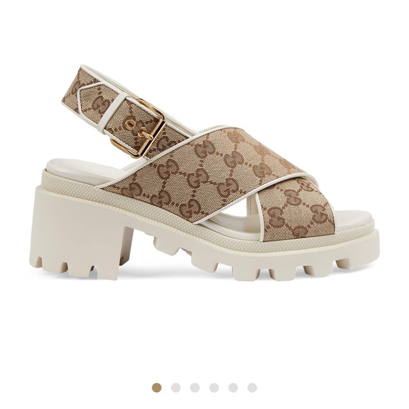 Gucci Lug Sole Monogram Sandals BNIB 39.5 - Picture 1 of 6